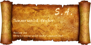 Sauerwald Andor névjegykártya